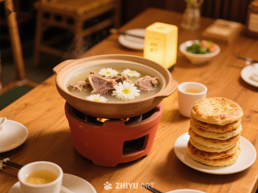 热气腾腾的火锅与金黄煎饼 537