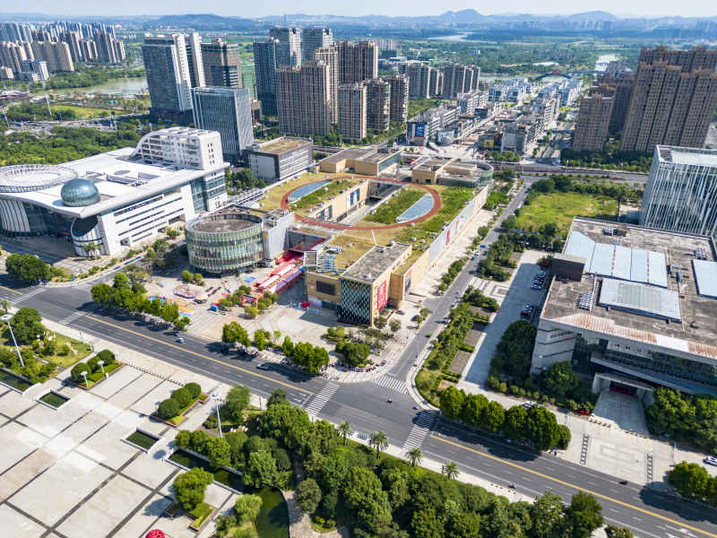 江西吉安城市风光航拍图 