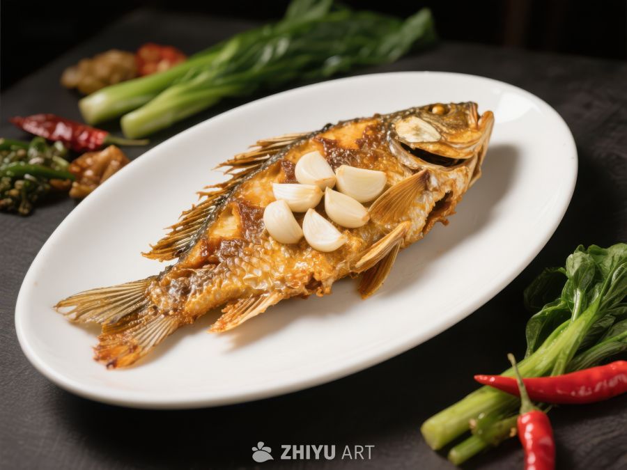 蒜香烤鱼，色泽金黄诱人 952