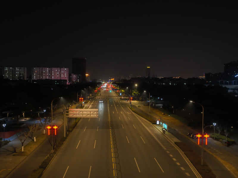 航拍昆山城镇道路风光新春氛围 75