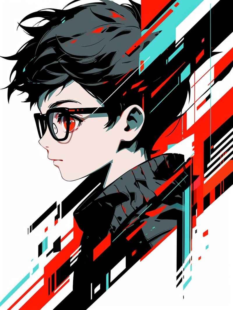插画男孩赛博朋克头像