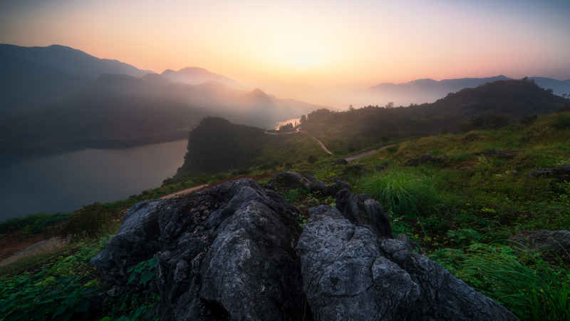 富水水库日出