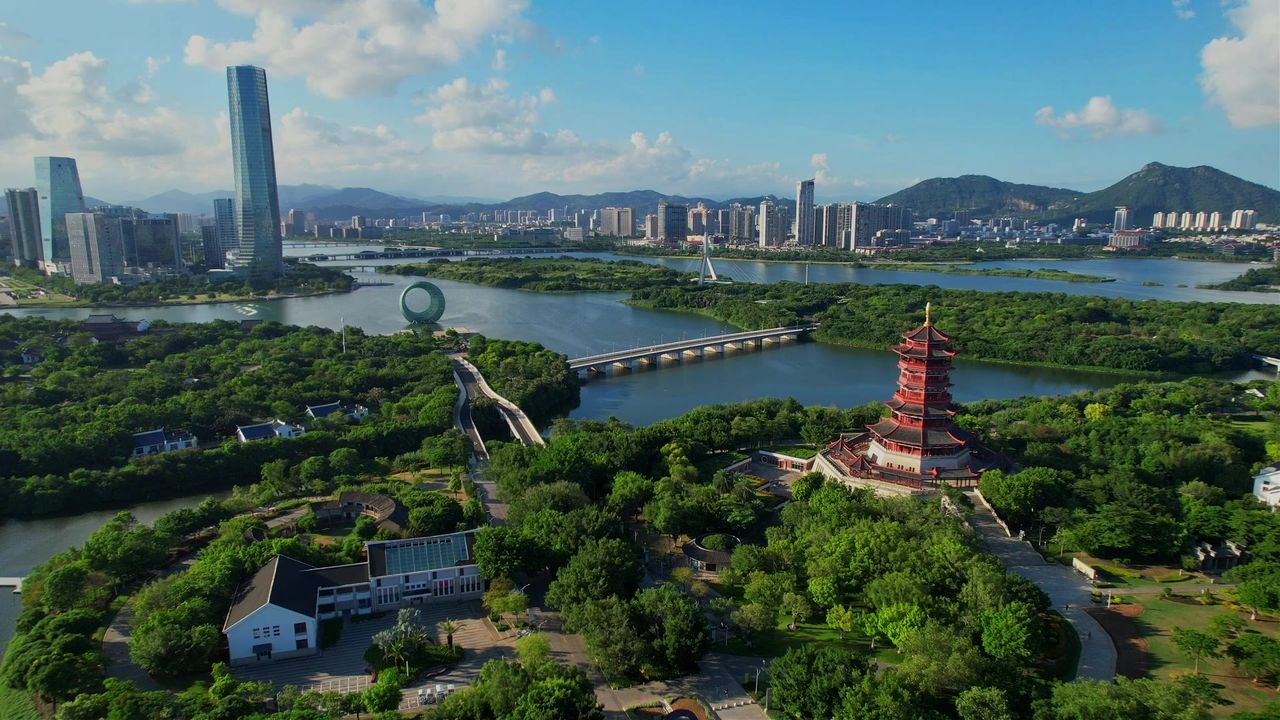 厦门航拍园博苑景观