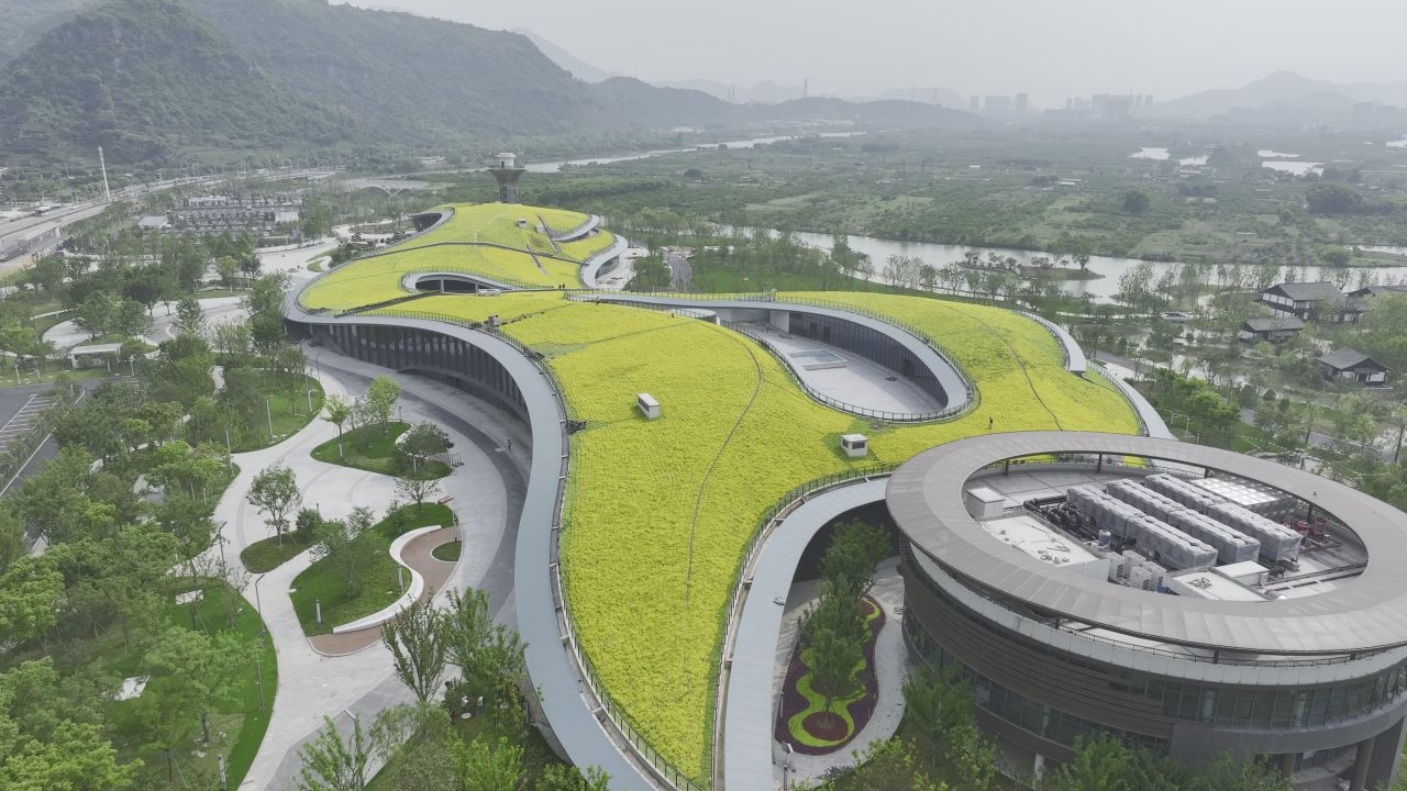 温州三垟湿地东入口航拍景观 2