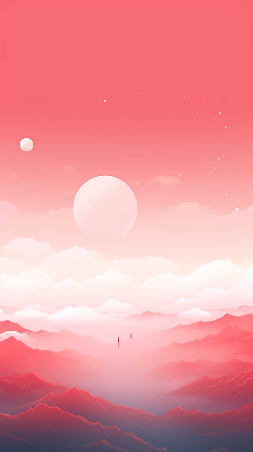 红色背景艺术图