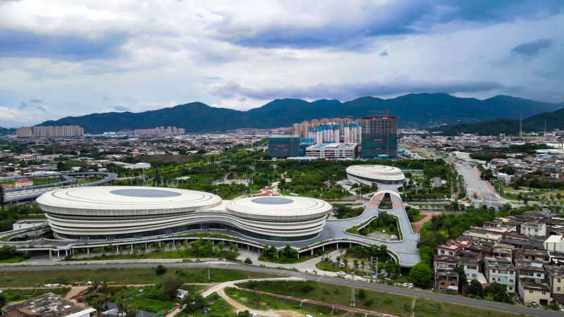 福建漳州城市风光航拍图 