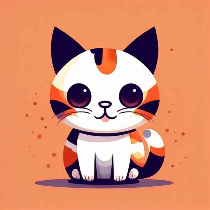 小花猫唯美插画 121