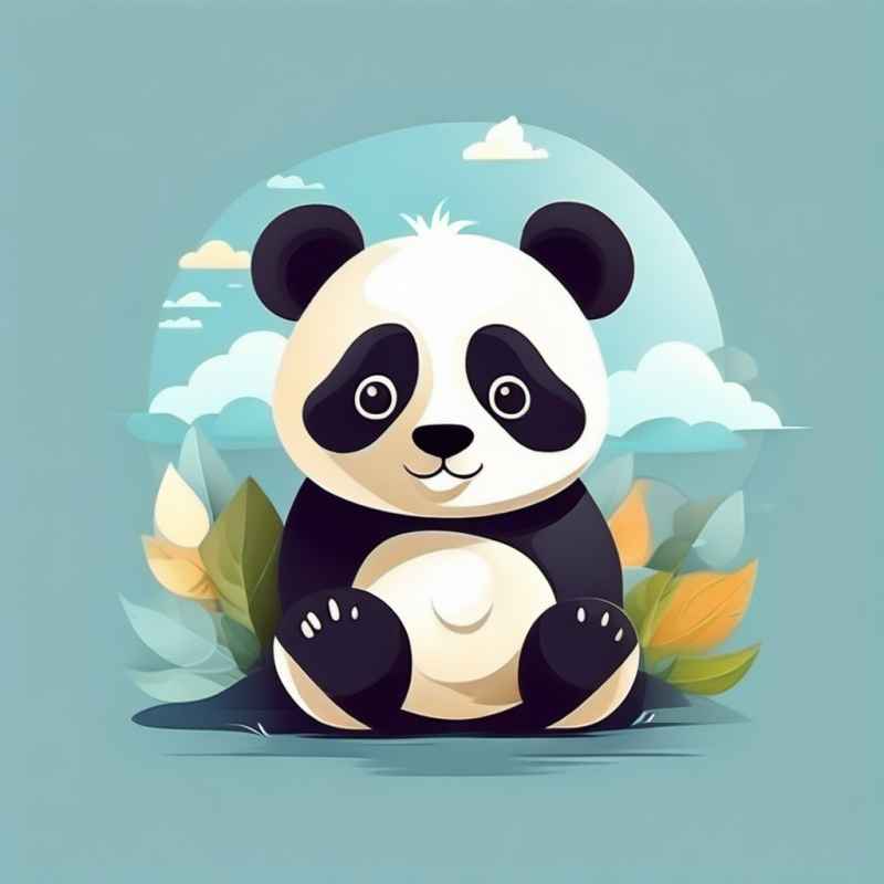 可爱熊猫插画简约风格 87