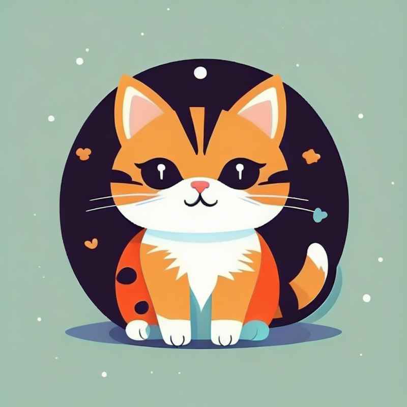 小花猫唯美插画 54