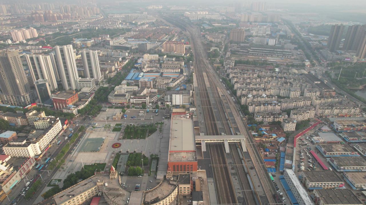 山东德州城市风光航拍 
