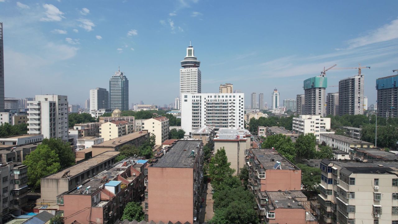 山东淄博城市建设高楼大厦航拍