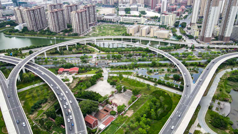 福建泉州城市风光航拍图 