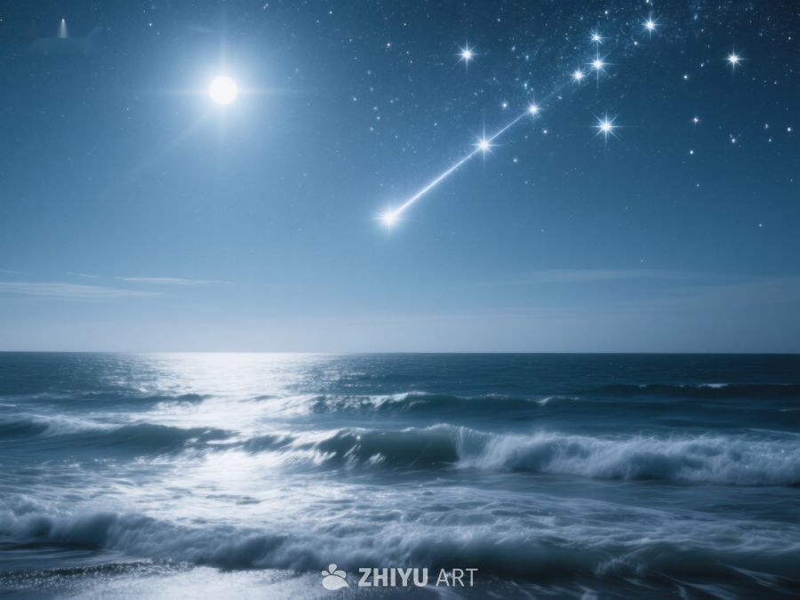 夜空流星划过海面 264