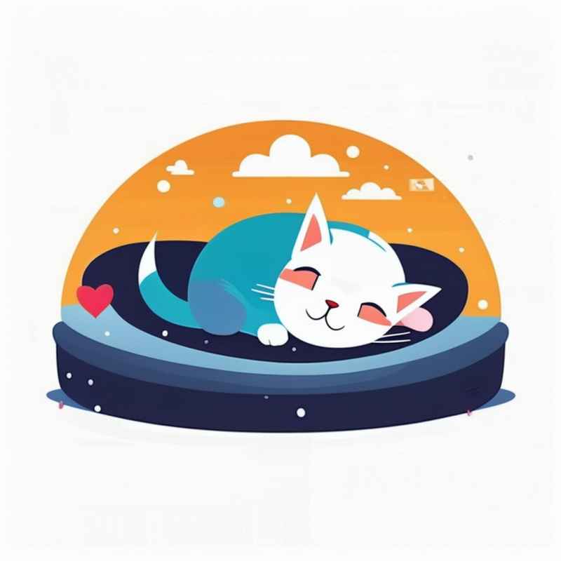 爱睡懒觉的猫咪插画元素 11