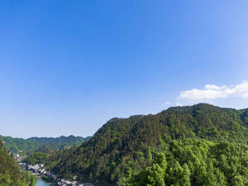 湖南湘西凤凰古城航拍