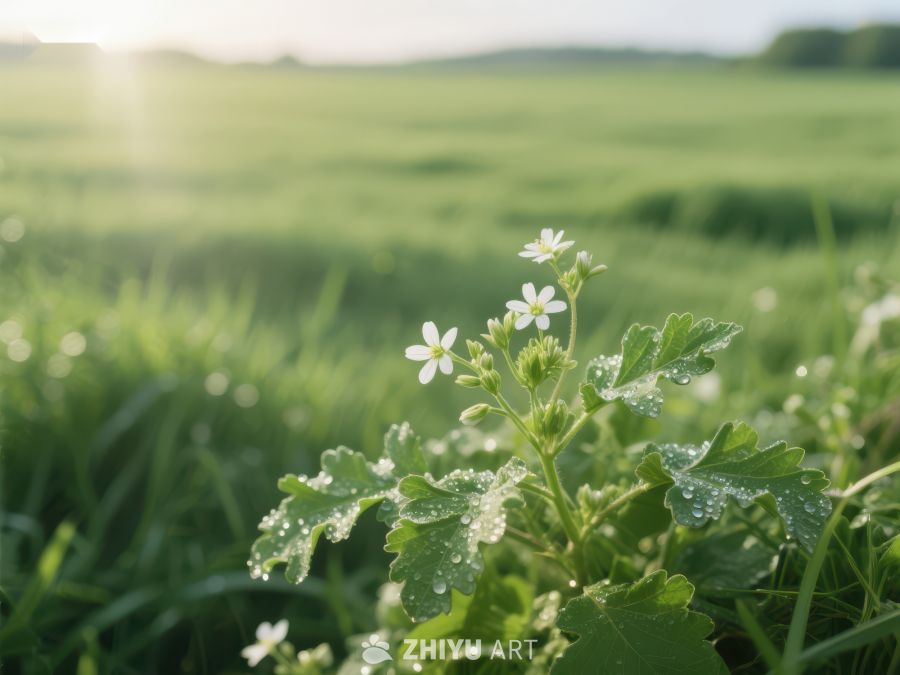 晨露中的小花与绿野 45