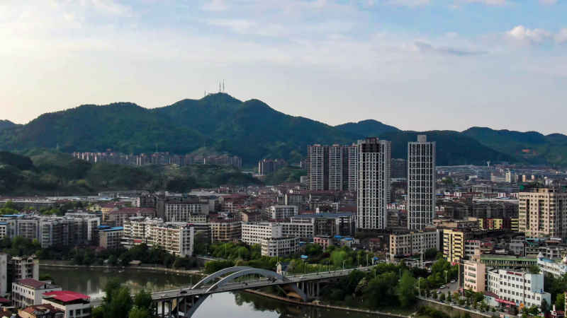 湖南怀化城市风光航拍 