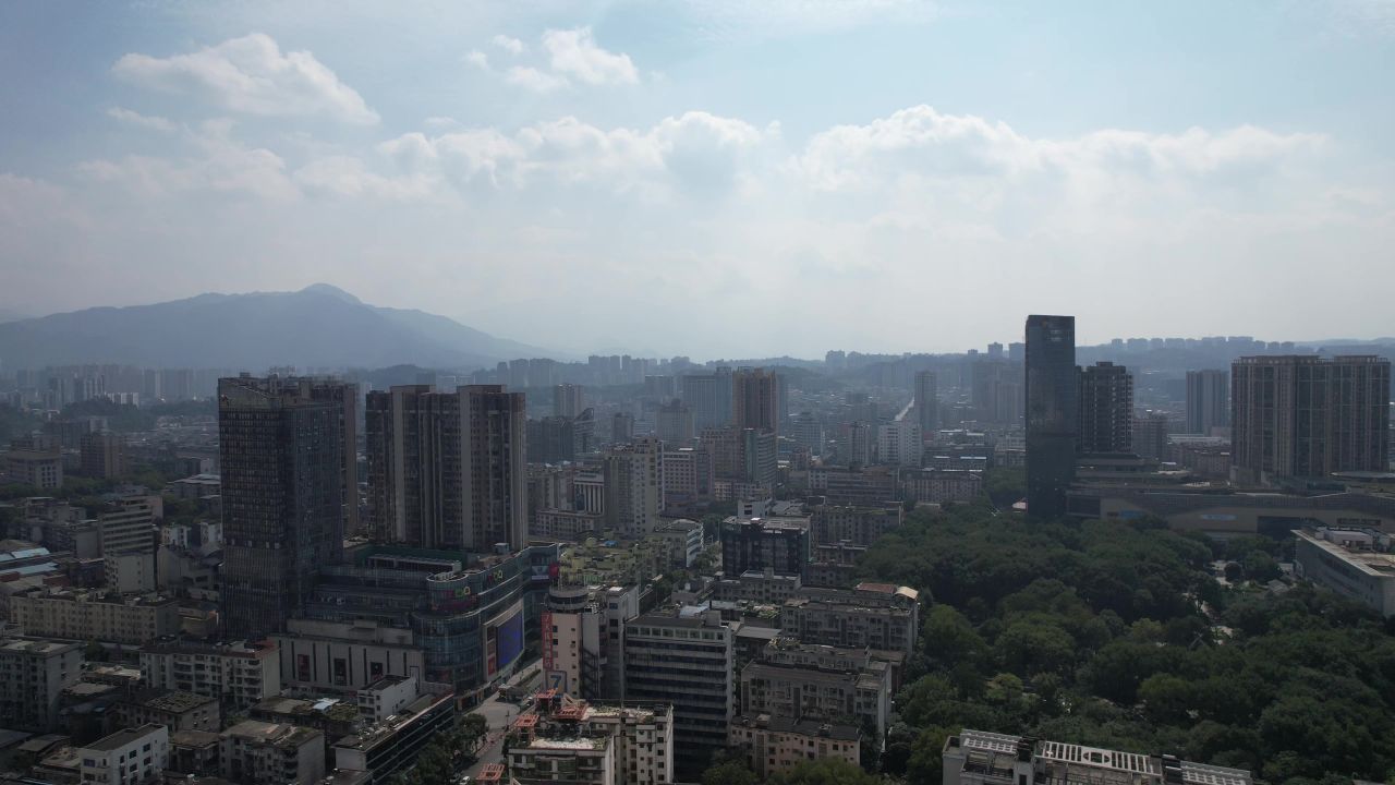 湖南郴州城市建设地标建筑航拍 