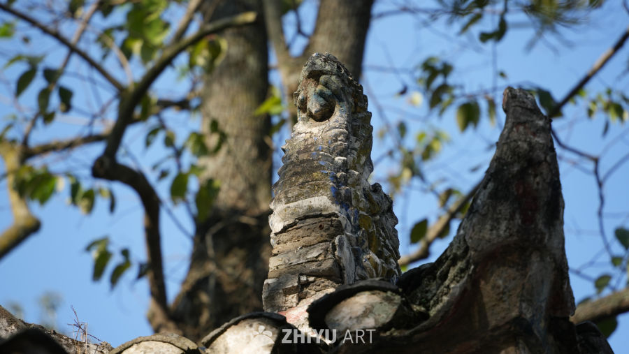 古建筑屋脊兽特写