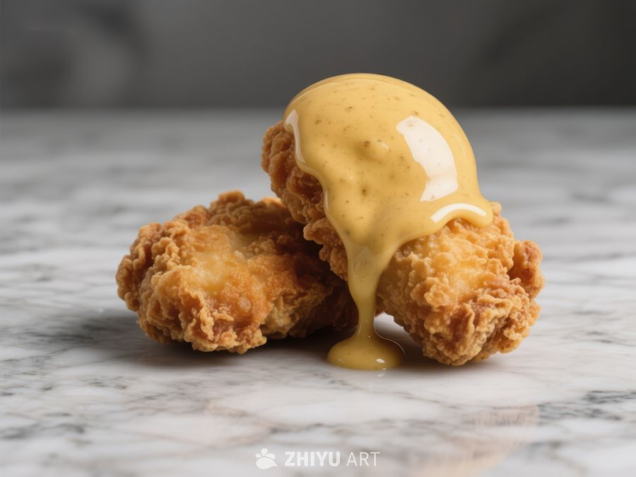 酥炸鸡块配浓郁酱汁