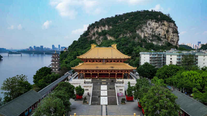广西柳州文庙航拍  