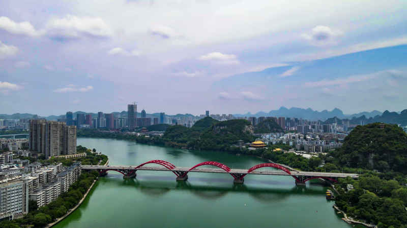 广西柳州城市风光航拍摄影图 