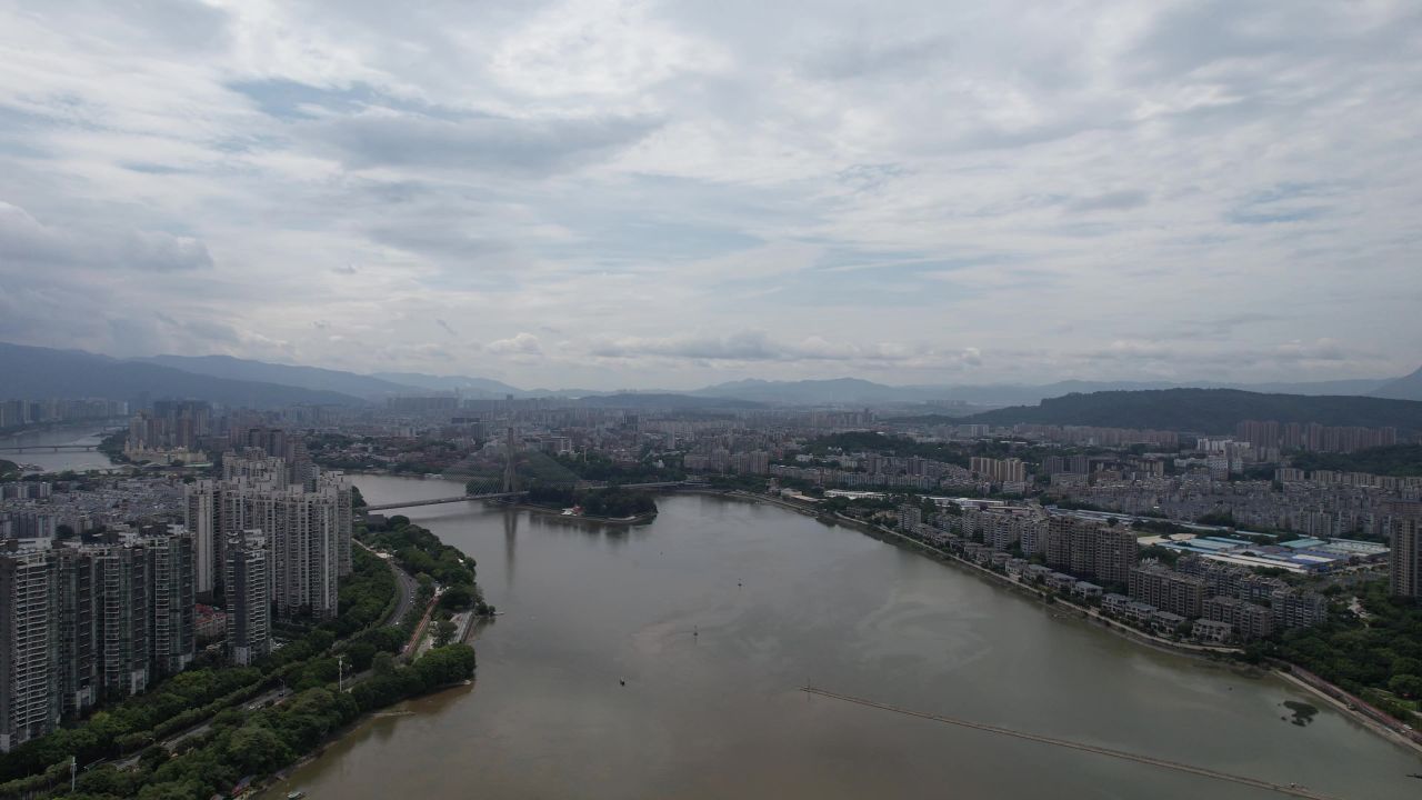 福建福州城市风光航拍 