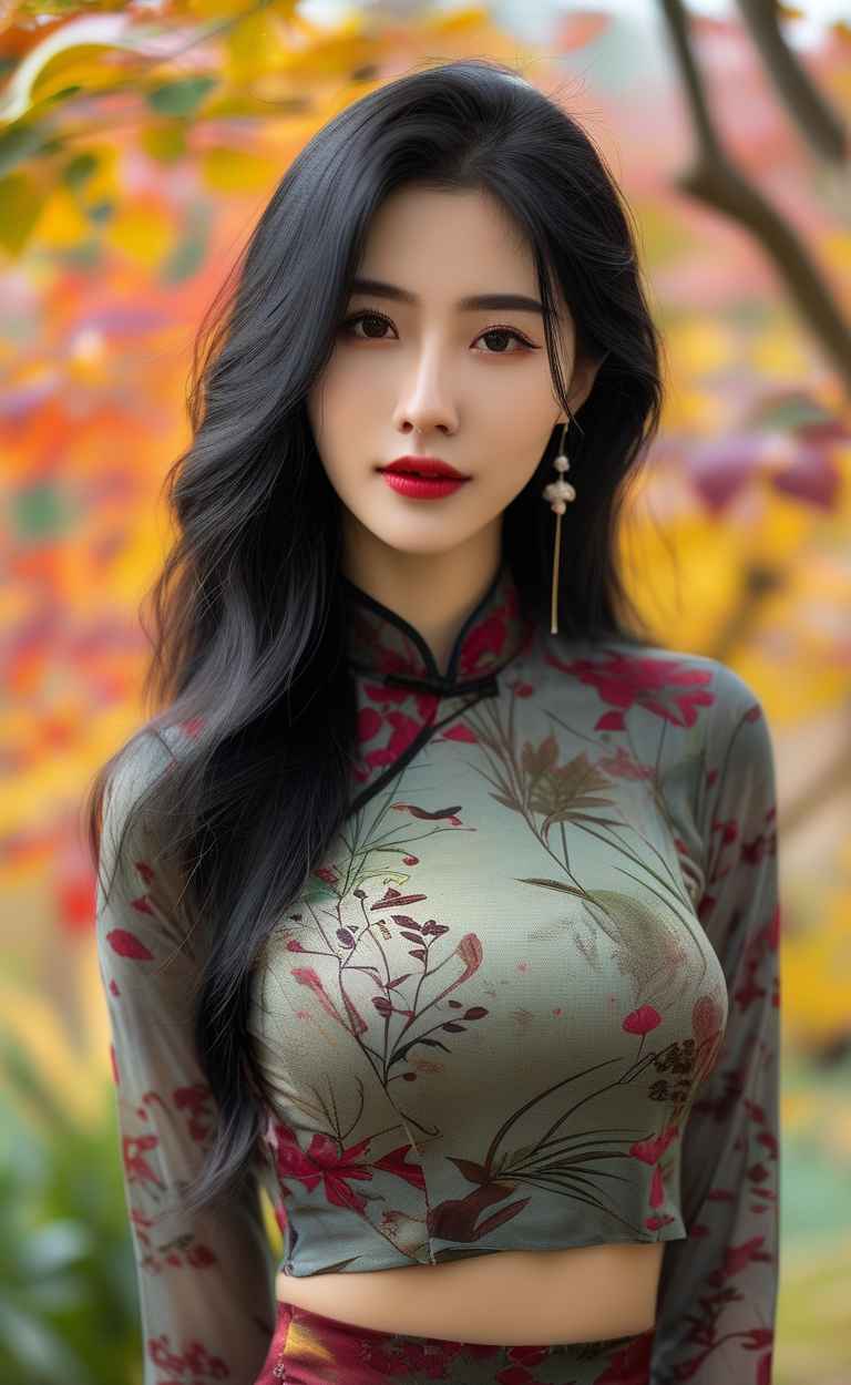 秋天美女户外摄影图 35