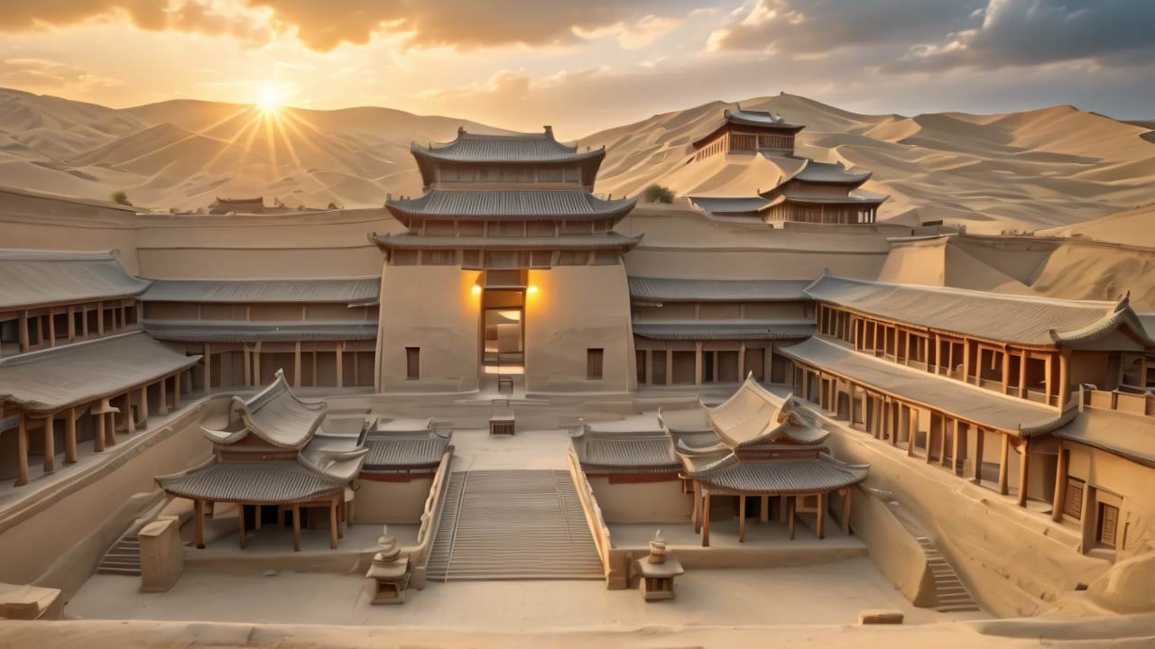 敦煌石窟莫高窟壁画日出日落 44