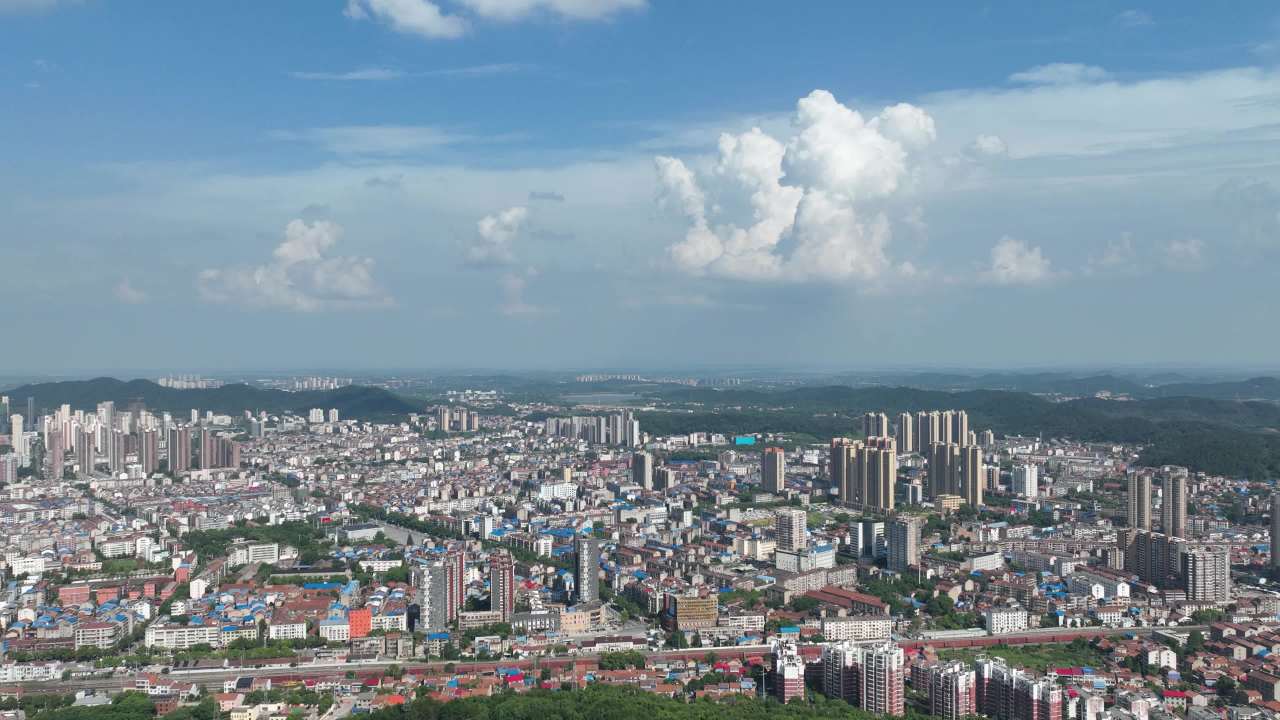 航拍武汉江夏区