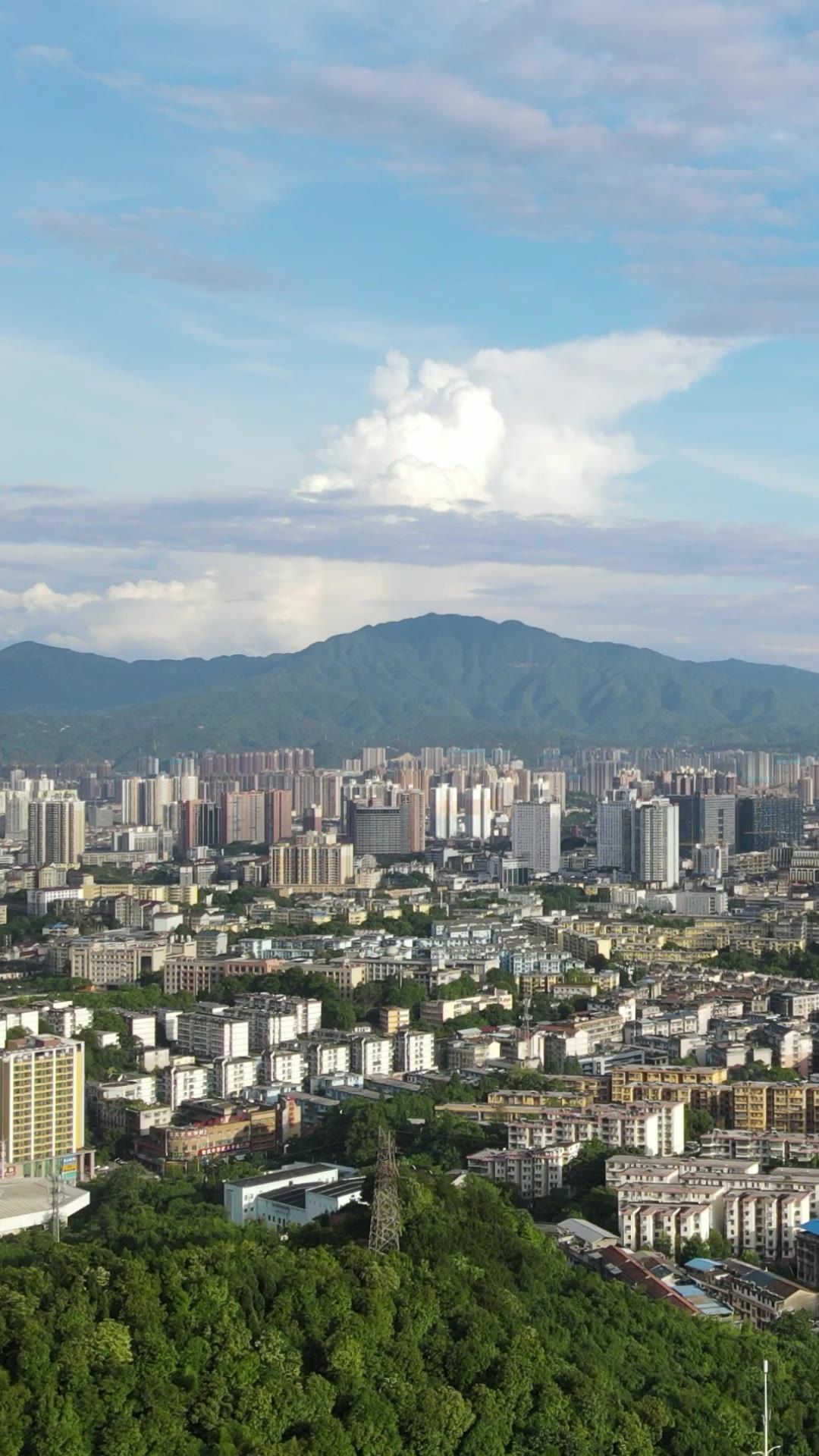  湖南怀化城市风光竖屏航拍