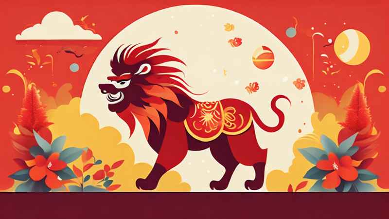 春节舞龙舞狮插画背景 30