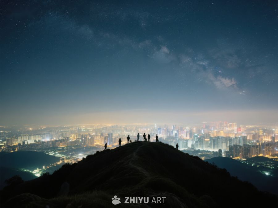山顶夜观城市星空 134