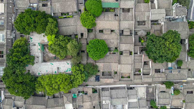 福建汀州古城航拍图 