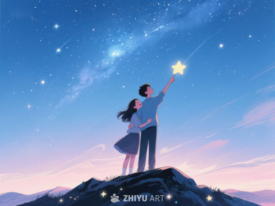 星空下情侣共赏璀璨星辰 890