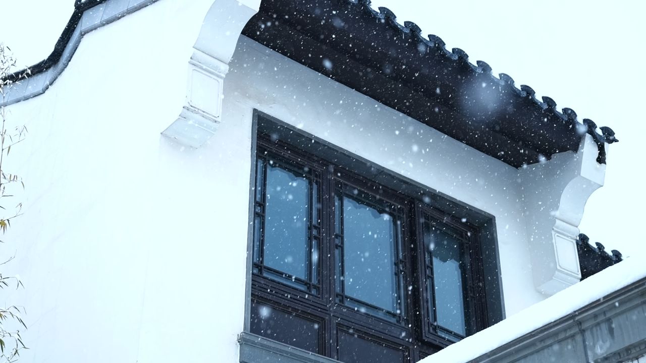 中式园林雪景 园林雪景 江南雪景 17
