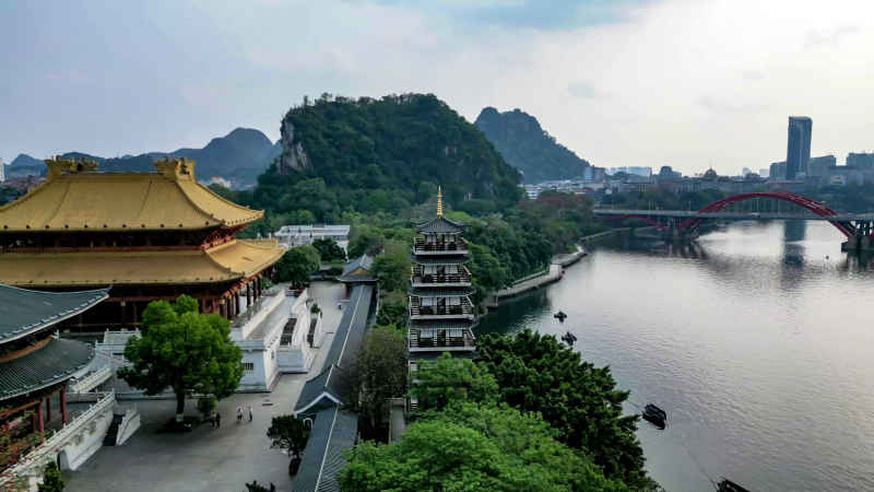 广西柳州城市风光航拍摄影图
