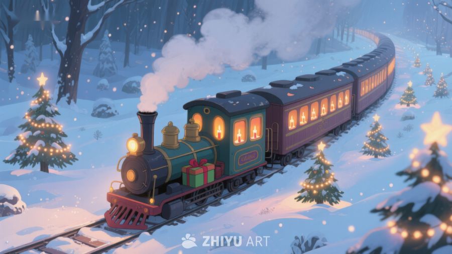 冬日雪景中的蒸汽火车 28