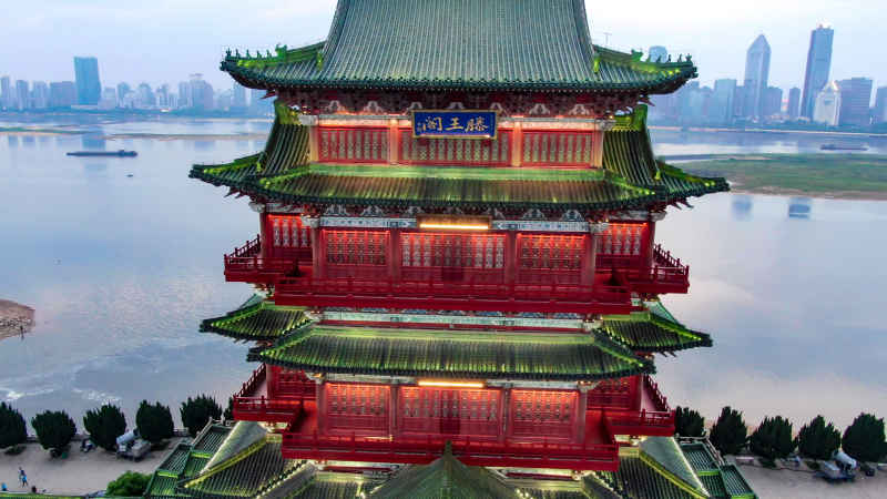 江西南昌城市风光航拍摄影图