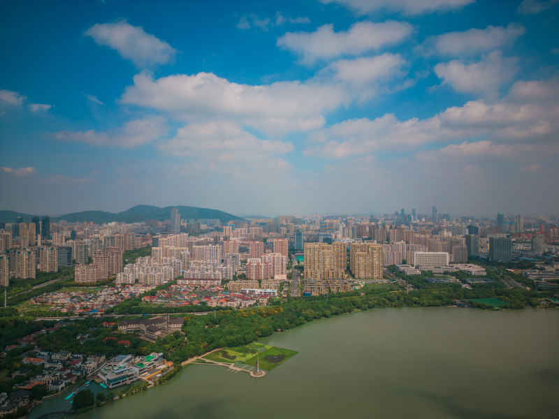 航拍 江苏 无锡 城市 风光 无锡建设