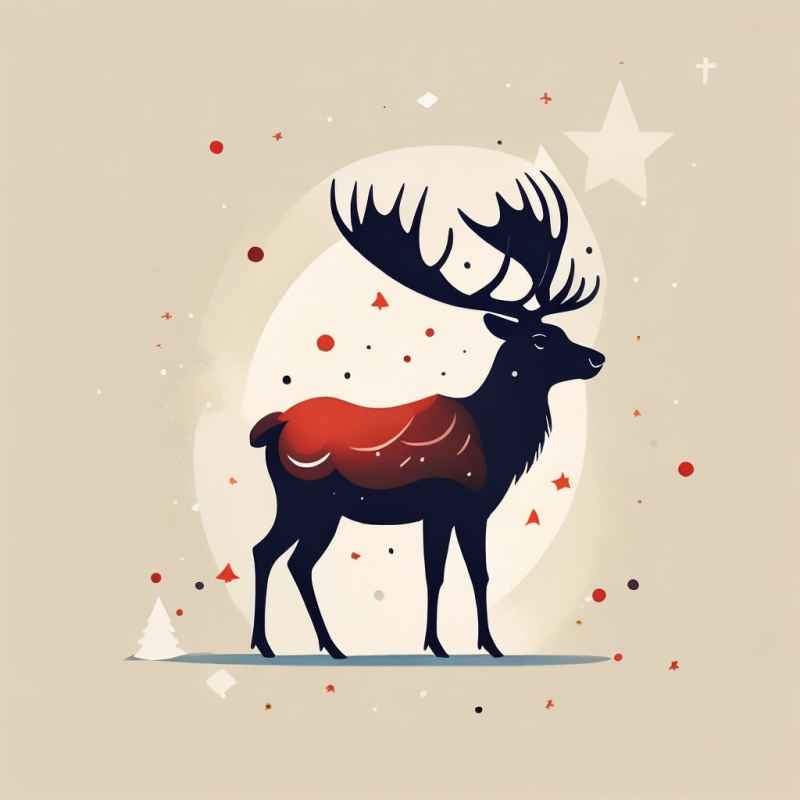 圣诞节麋鹿插画元素 8