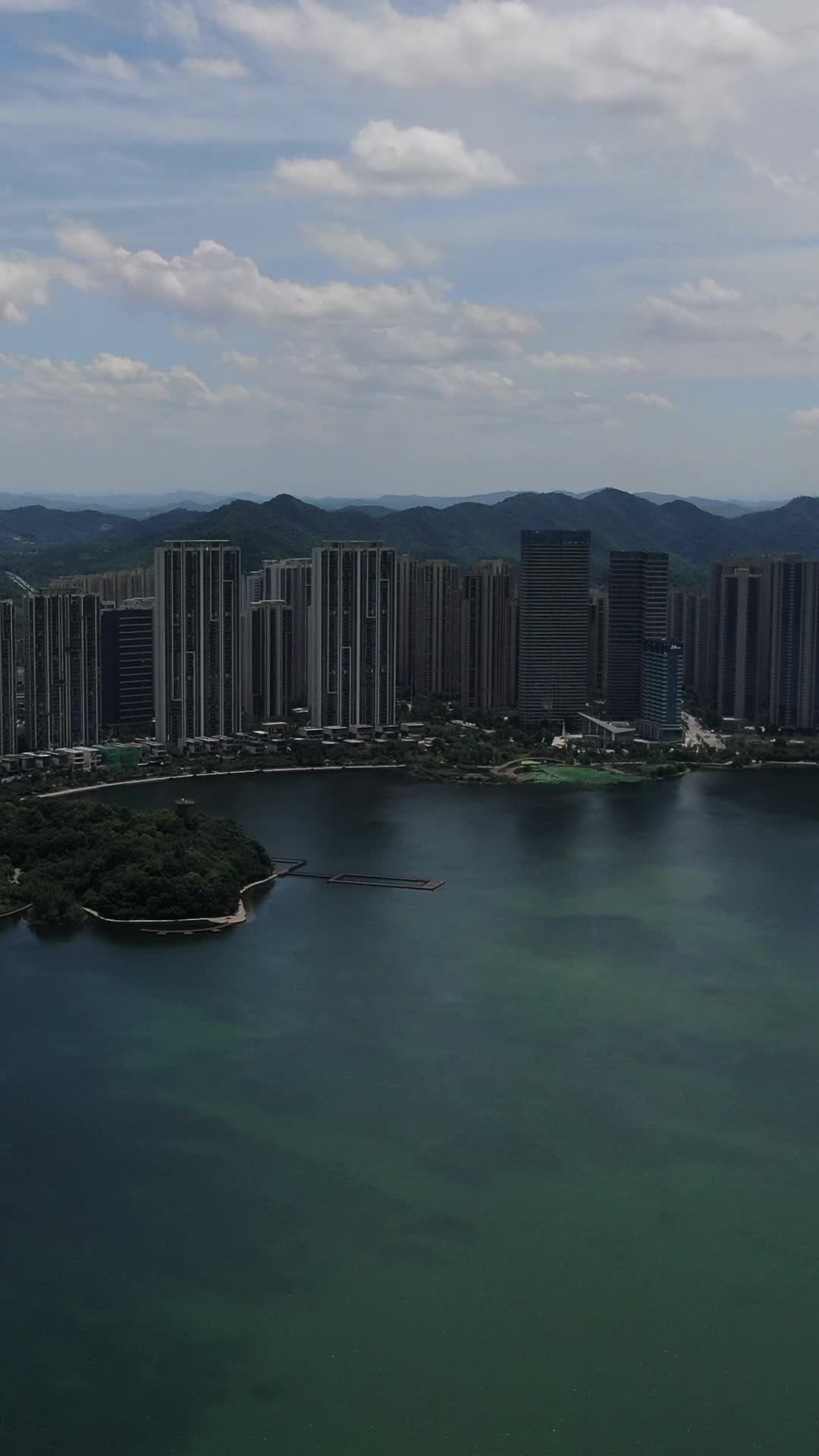 湖畔都市风光