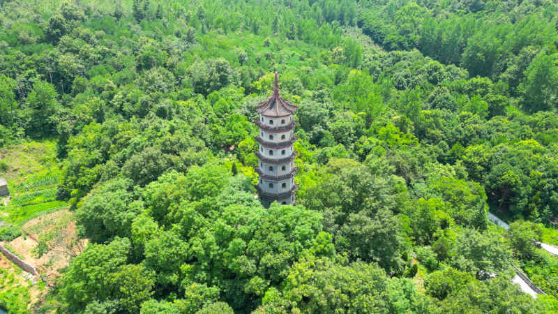  航拍湖北襄阳南漳县水镜庄景区
