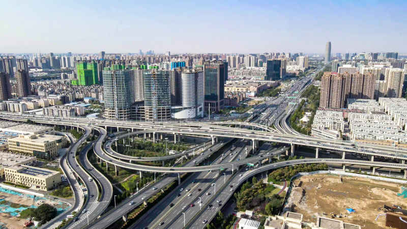 河南郑州城市风光航拍摄影图