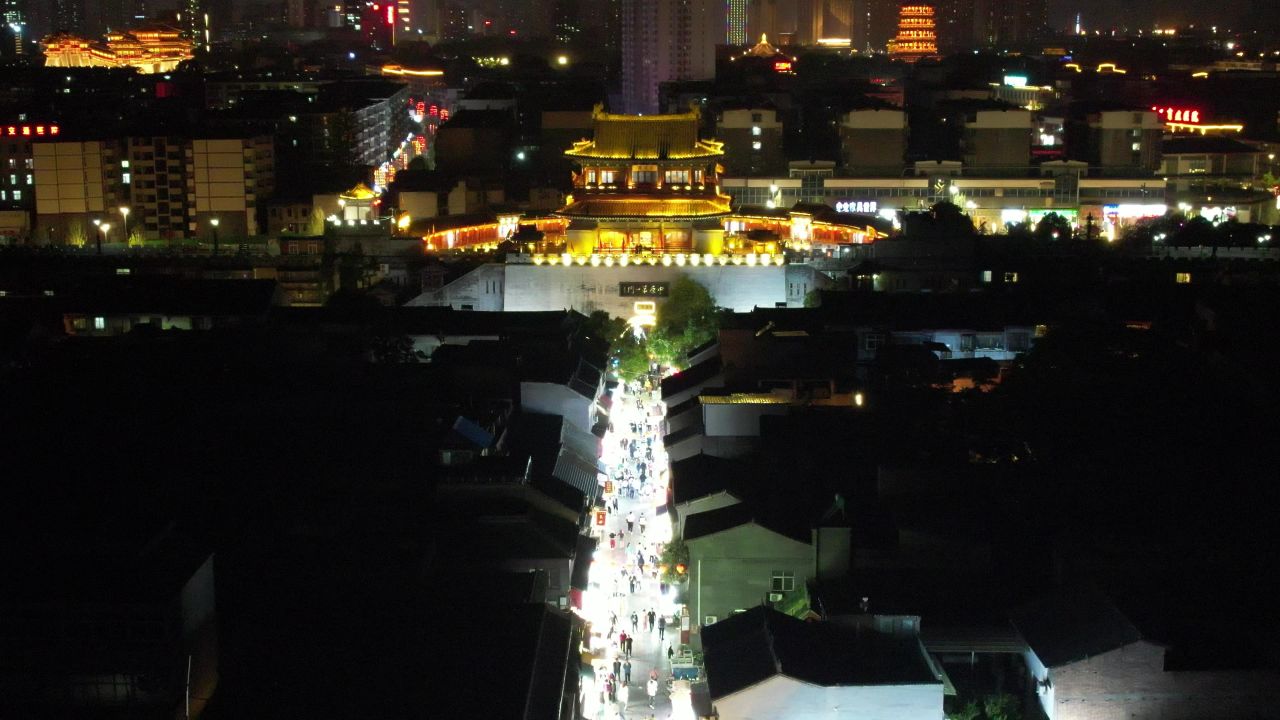 河南洛阳城市风光旅游景区航拍 