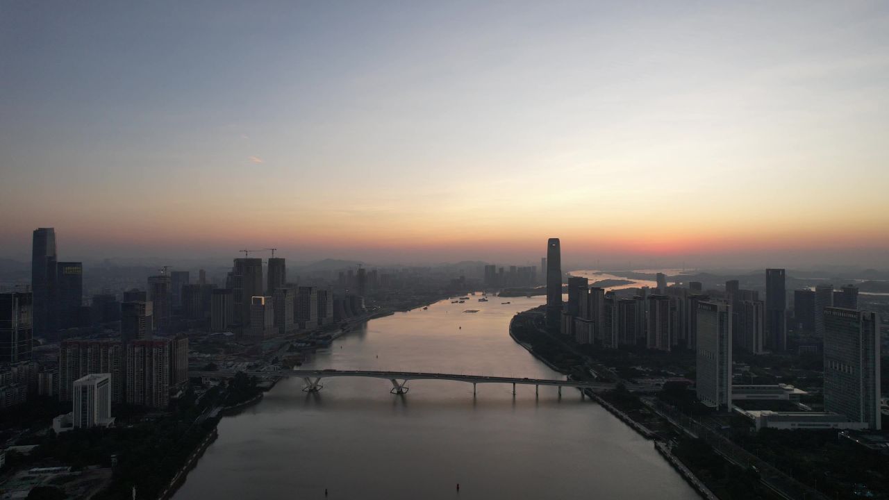 广州城市建设城市风光航拍 