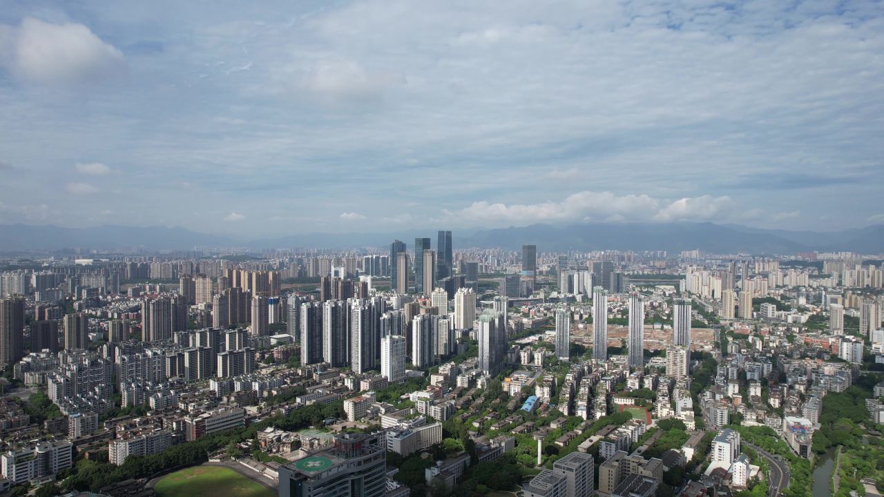 福建福州城市风光航拍 
