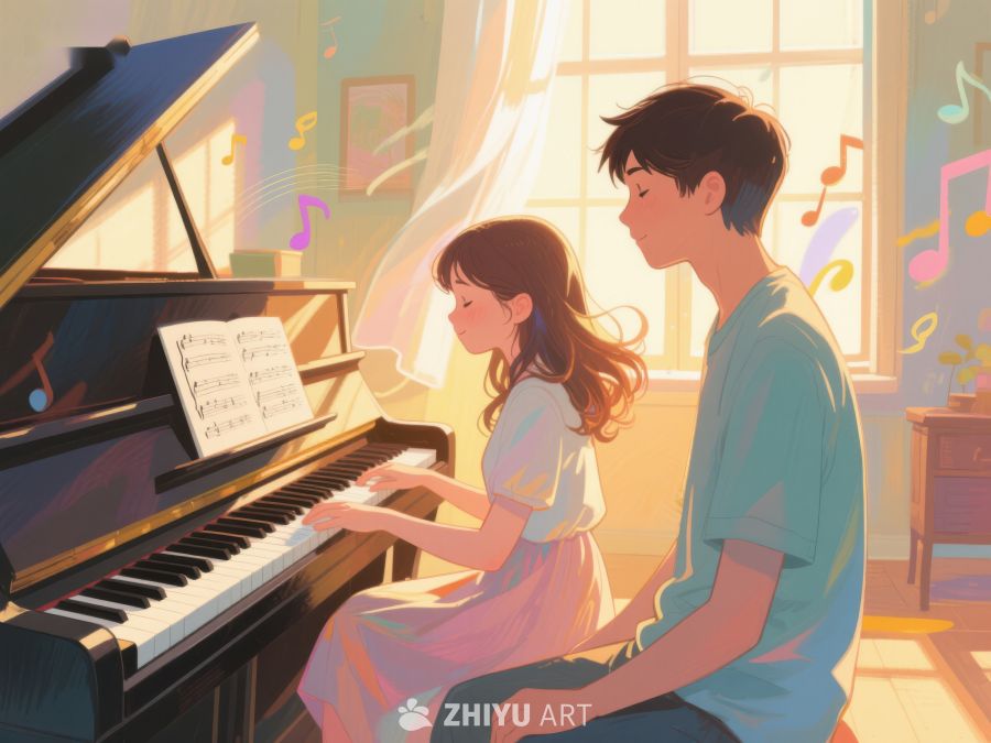 温馨钢琴课：师徒共奏和谐旋律 746