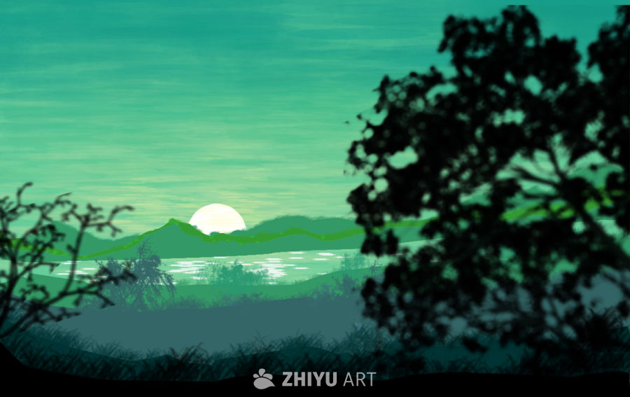 月下景