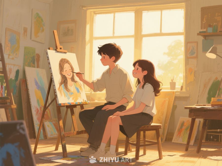 画室里的温馨创作时光 380